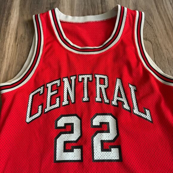 Vintage 1970s Russell Athletic Basketball Jersey Size S 38 Central Red - Picture 3 of 7